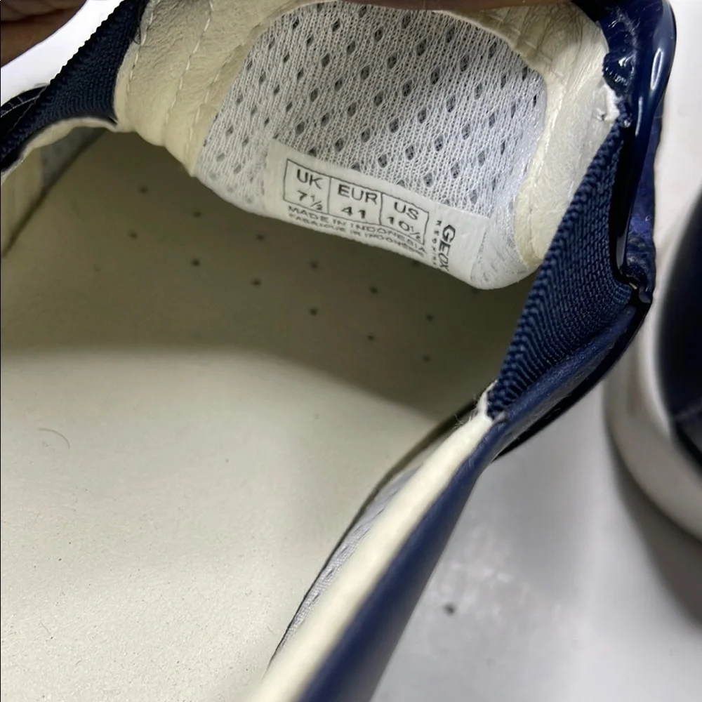Geox Navy Sparkle Slip-On Loafers
